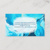 ブルーアンドゴールドアゲートジオードモダンマーブル 名刺 (裏面)