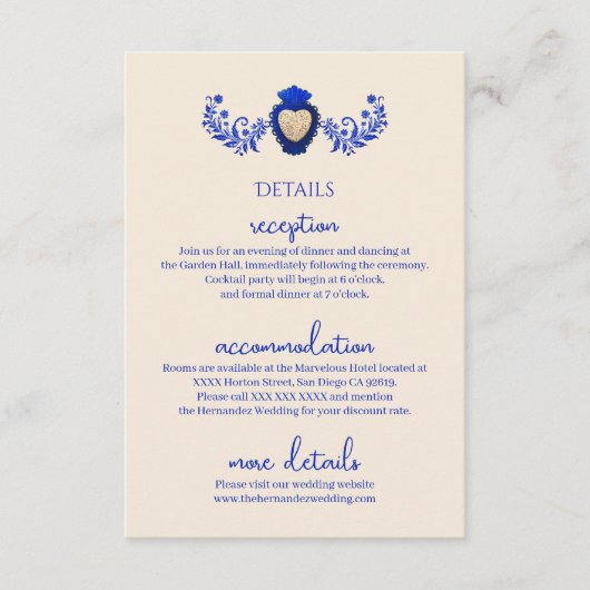 ブルーアンドシャンパンミラグロメキシ結婚コ エンクロージャーカード (正面)