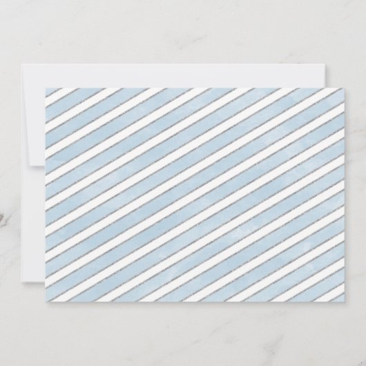 ブルーアンドシルバーウッドランドOnederland 1st誕生日 招待状 (裏面)