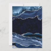 ブルーアンドシルバーグリッターアゲートブライダルシャワー サンキューカード (裏面)