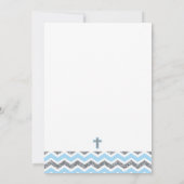 ブルーアンドシルバーグリッターボーイ洗礼《キリスト教》洗礼式や命名式 招待状 (裏面)