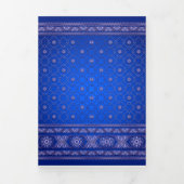 ブルーアンドスリーバーボリウッドスタイルインディアン結婚ズ 三つ折り招待状 (カバー)