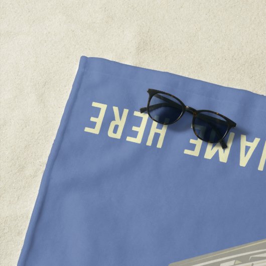 ブルーアンドタンポンパーソナライズされたトゥーンボートビーチタオル ビーチタオル (インサイチュ)