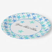 ブルーアンドターコイズヒトデ ペーパープレート (アングル)