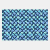 ブルーアンドターコイズヒトデ ラッピングペーパーシート (正面3)