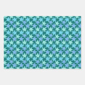 ブルーアンドターコイズヒトデ ラッピングペーパーシート (正面2)