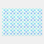 ブルーアンドターコイズヒトデ ラッピングペーパーシート (正面)