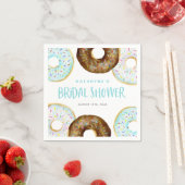 ブルーアンドチョコレートスプリンクルドーナツブライダルシャワー スタンダードカクテルナプキン (インサイチュ)