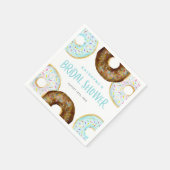 ブルーアンドチョコレートスプリンクルドーナツブライダルシャワー スタンダードカクテルナプキン (角)