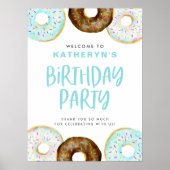 ブルーアンドチョコレートドーナツ誕生日パーティーへようこそ ポスター (正面)