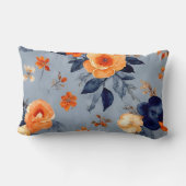 ブルーアンドバーンドオレンジファームハウスフローラ ランバークッション (裏面)