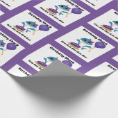 ブルーアンドパープルガールベビーシャーク包装紙 ラッピングペーパー (角)