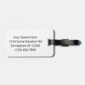 ブルーアンドパープルマンダラ万華鏡のように千変万化するパターンメダリオン ラゲッジタグ (裏面横)