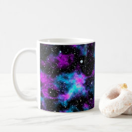 ブルーアンドパープル銀河系宇宙マグ コーヒーマグカップ