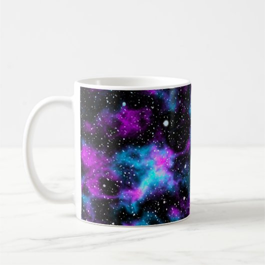 ブルーアンドパープル銀河系宇宙マグ コーヒーマグカップ (左)