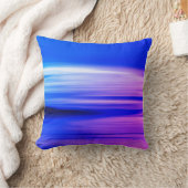 ブルーアンドピンクサンセットビーチ クッション (ブランケット)