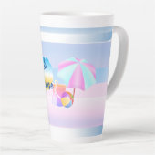 ブルーアンドピンクビーチハウスラテマグ カフェラテマグ (右アングル)