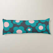 ブルーアンドピンクフラワーボホスタイル ボディピロー (裏面)