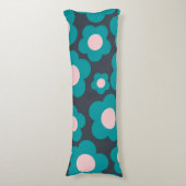 ブルーアンドピンクフラワーボホスタイル ボディピロー (正面縦)