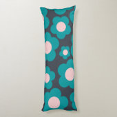 ブルーアンドピンクフラワーボホスタイル ボディピロー (裏面 (縦))