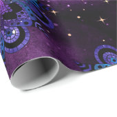 ブルーアンドピンクマンダラオンパープル銀河系 ラッピングペーパー (ロールコーナー)