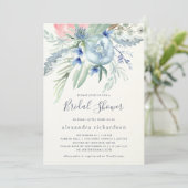 ブルーアンドピンク牡丹ブライダルシャワー 招待状 (スタンド正面)
