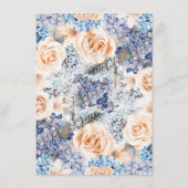ブルーアンドピーチフローラ結婚ズインフォメーションゲスト エンクロージャーカード (裏面)