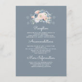 ブルーアンドピーチフローラ結婚ズインフォメーションゲスト エンクロージャーカード (正面)