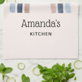 ブルーアンドピーチレインボホデザイン キッチンタオル (折り畳み)