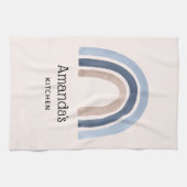 ブルーアンドピーチレインボホデザイン キッチンタオル (横)