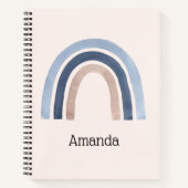 ブルーアンドピーチレインボホデザイン ノートブック (正面)