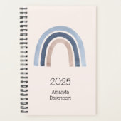 ブルーアンドピーチレインボホデザイン プランナー手帳 (正面)