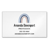 ブルーアンドピーチレインボホデザイン マグネット名刺 (正面)