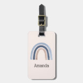ブルーアンドピーチレインボホデザイン ラゲッジタグ (正面縦)