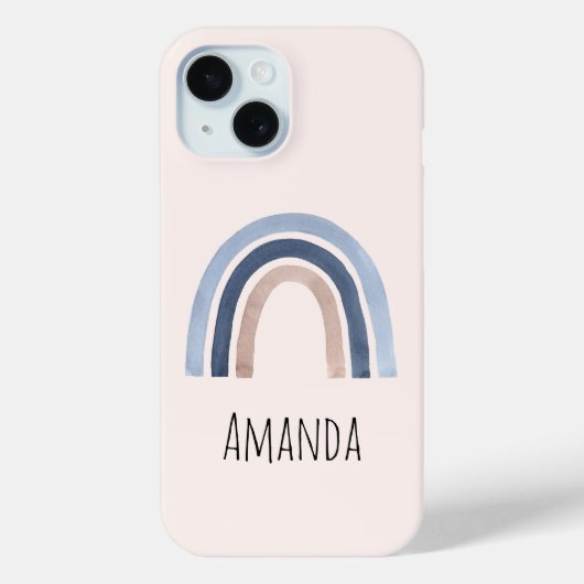 ブルーアンドピーチレインボホデザイン Case-Mate iPhoneケース (裏面)