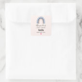 ブルーアンドピーチレインボーホーデザインキャンドルビジネス スクエアシール (バッグ)