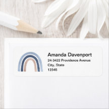 ブルーアンドピーチレインボーボーデザインアドレス