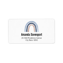 ブルーアンドピーチレインボーボーデザインアドレス