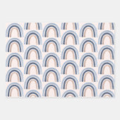 ブルーアンドピーチレインボーボーホパタン ラッピングペーパーシート (正面3)