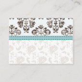 ブルーアンドブラウンダマスクウェディング披露宴Ca エンクロージャーカード (裏面)