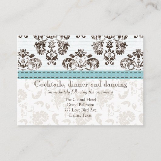 ブルーアンドブラウンダマスクウェディング披露宴Ca エンクロージャーカード (正面)