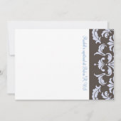 ブルーアンドブラウンダマスクベビーシャワー招待状 招待状 (裏面)