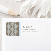 ブルーアンドブラウンダマスク差出人住所ラベル ラベル (インサイチュ)