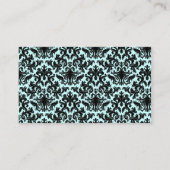 ブルーアンドブラックダマスクシャンデリアプレイスカード プレイスカード (裏面)