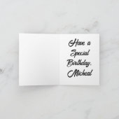 ブルーアンドブラックドラゴン誕生日カード ノートカード (内部)