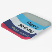 ブルーアンドブルゴーニュハッピーバースデー ペーパープレート (傾斜あり)