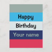 ブルーアンドブルゴーニュハッピーバースデー ポストカード (正面)