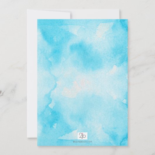 ブルーアンドベビーポップ・アートのシャワーの準備ができている 招待状 (裏面)