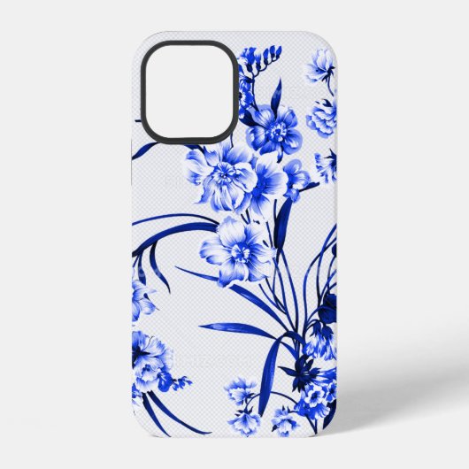 ブルーアンドホワイトの画像 iPhone カー iPhoneケース (裏面)
