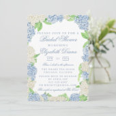 ブルーアンドホワイトアジサイブライダルシャワー 招待状 (スタンド正面)